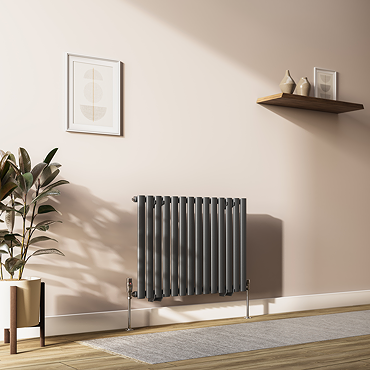 Metro Horizontal Radiator - Anthracite - Single Panel (600mm High) 826mm Wide