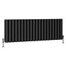 Metro Horizontal Radiator - Matt Black - Double Panel (400mm High) 1180mm Wide