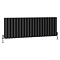 Metro Horizontal Radiator - Matt Black - Double Panel (400mm High) 1180mm Wide