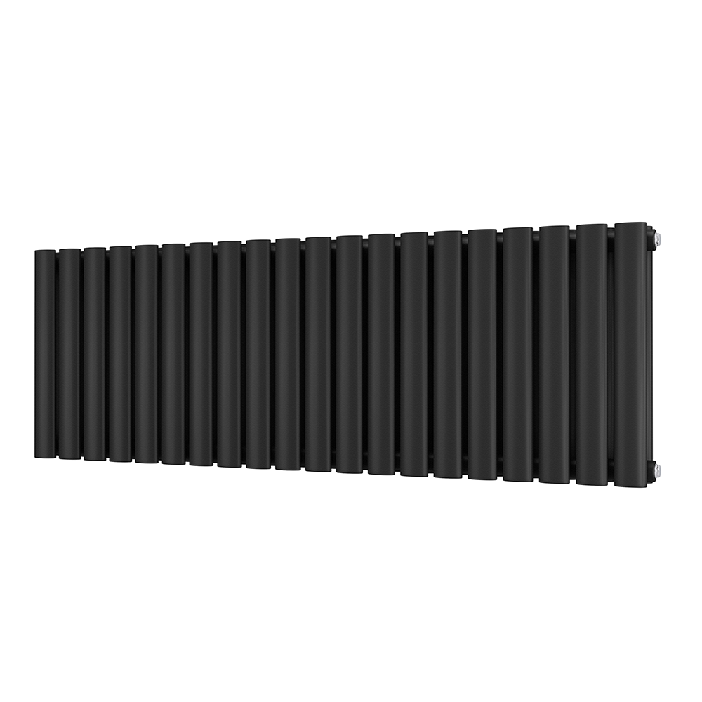 Metro Horizontal Radiator - Matt Black - Double Panel (400mm High ...