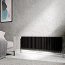 Metro Horizontal Radiator - Matt Black - Double Panel (400mm High) 1593mm Wide