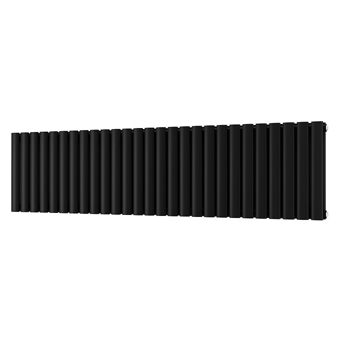 Metro Horizontal Radiator - Matt Black - Double Panel (400mm High) 1593mm Wide