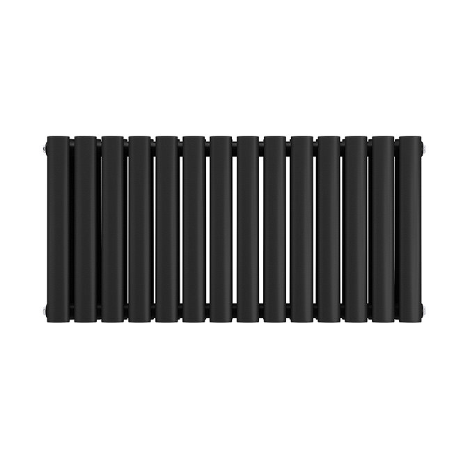Metro Horizontal Radiator - Matt Black - Double Panel (400x826mm)