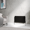 Metro Horizontal Radiator - Matt Black - Double Panel (400mm High) 826mm Wide