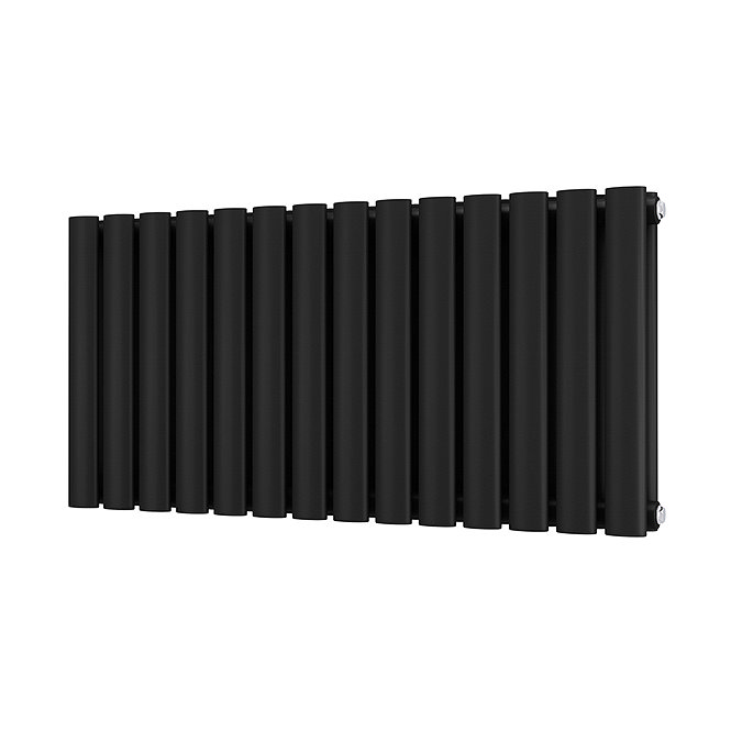 Metro Horizontal Radiator - Matt Black - Double Panel (400mm High) 826mm Wide