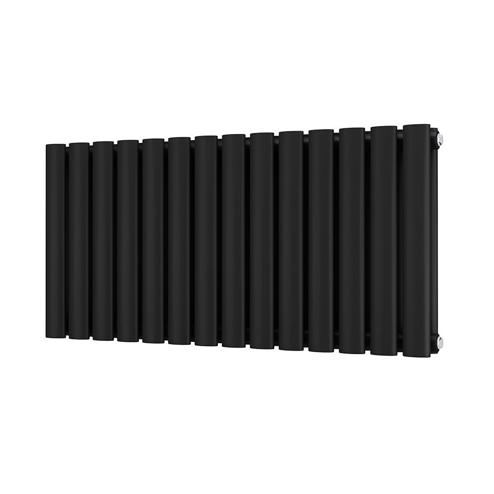 Metro Horizontal Radiator - Matt Black - Double Panel (400mm High ...