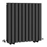 Metro Horizontal Radiator - Matt Black - Double Panel (600mm High) 590mm Wide