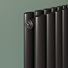 Metro Horizontal Radiator - Matt Black - Double Panel (600mm High) 826mm Wide