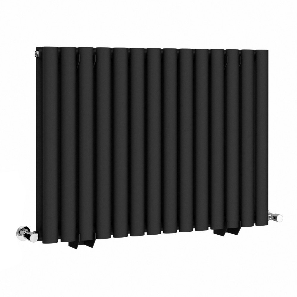 Metro Horizontal Radiator Matt Black Double Panel Mm High