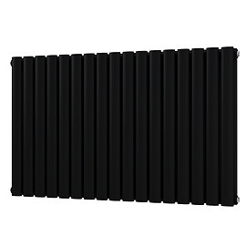 Metro Horizontal Radiator - Matt Black - Double Panel (600mm High) 1003mm Wide