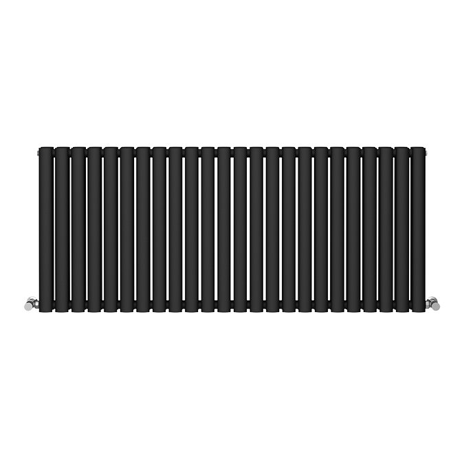 Metro Horizontal Radiator - Matt Black - Double Panel (600mm High) 1416mm Wide