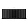 Metro Horizontal Radiator - Matt Black - Double Panel (600mm High) 1416mm Wide