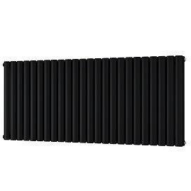 Metro Horizontal Radiator - Matt Black - Double Panel (600mm High) 1416mm Wide