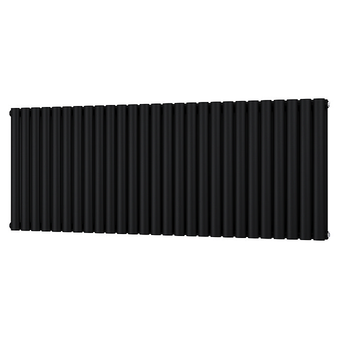 Metro Horizontal Radiator - Matt Black - Double Panel (600mm High) 1596mm Wide