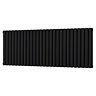 Metro Horizontal Radiator - Matt Black - Double Panel (600mm High) 1596mm Wide