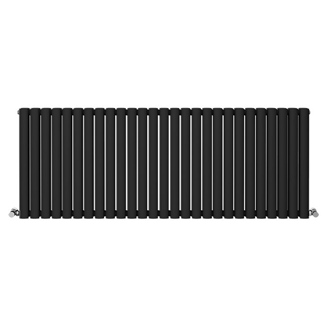 Metro Horizontal Radiator - Matt Black - Double Panel (600mm High) 1596mm Wide