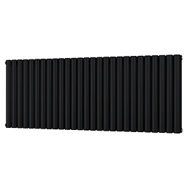 Metro Horizontal Radiator - Matt Black - Double Panel (600mm High) 1596mm Wide
