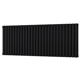 Metro Horizontal Radiator - Matt Black - Double Panel (600mm High) 1596mm Wide
