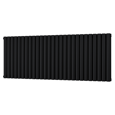 Metro Horizontal Radiator - Matt Black - Double Panel (600mm High) 1596mm Wide