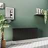Metro Horizontal Radiator - Matt Black - Double Panel (600mm High) 1596mm Wide