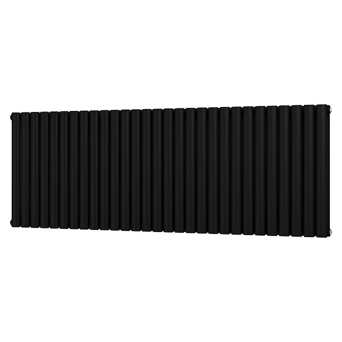 Metro Horizontal Radiator - Matt Black - Double Panel (600mm High) 1711mm Wide