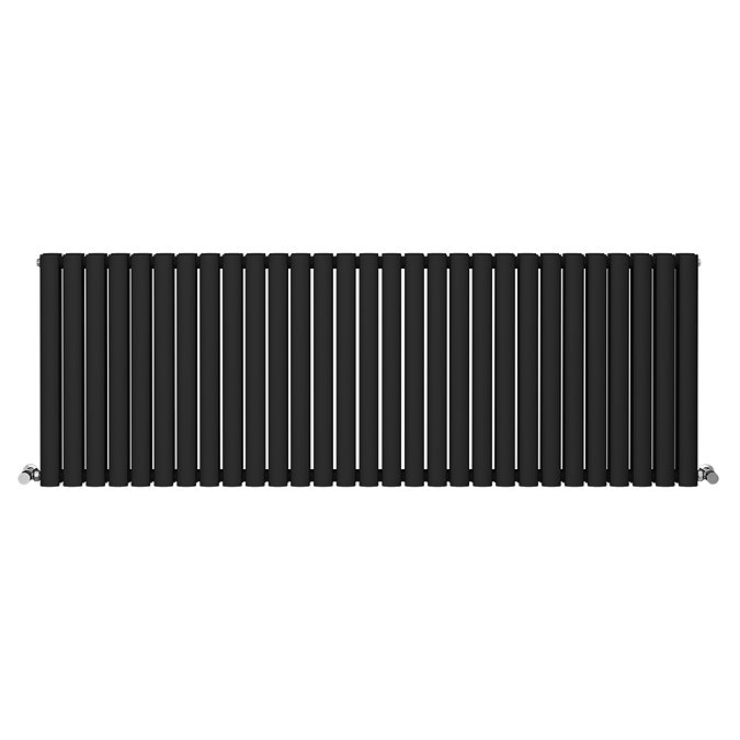 Metro Horizontal Radiator - Matt Black - Double Panel (600mm High) 1711mm Wide