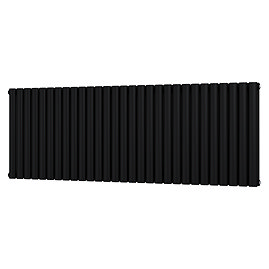 Metro Horizontal Radiator - Matt Black - Double Panel (600mm x 1711mm)