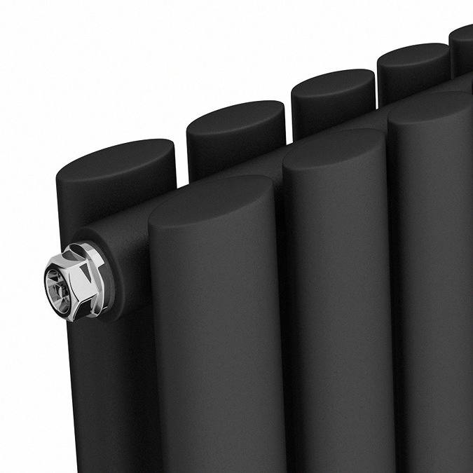 Metro Horizontal Radiator - Matt Black - Double Panel (600mm High) 413mm Wide
