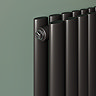 Metro Horizontal Radiator - Matt Black - Double Panel (600mm High) 413mm Wide