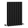 Metro Horizontal Radiator - Matt Black - Double Panel (600mm High) 413mm Wide