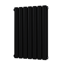 Metro Horizontal Radiator - Matt Black - Double Panel (600mm High) 413mm Wide