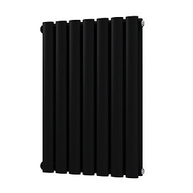 Metro Horizontal Radiator - Matt Black - Double Panel (600mm High) 413mm Wide