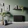 Metro Horizontal Radiator - Matt Black - Single Panel (600mm High) 826mm Wide