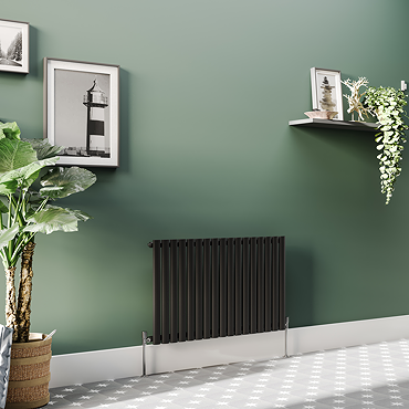 Metro Horizontal Radiator - Matt Black - Single Panel (600mm High) 1003mm Wide