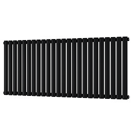 Metro Horizontal Radiator - Matt Black - Single Panel (600mm High) 1416mm Wide