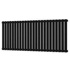 Metro Horizontal Radiator - Matt Black - Single Panel (600mm High) 1416mm Wide