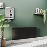 Metro Horizontal Radiator - Matt Black - Single Panel (600mm High) 1596mm Wide