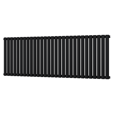 Metro Horizontal Radiator - Matt Black - Single Panel (600mm High) 1711mm Wide