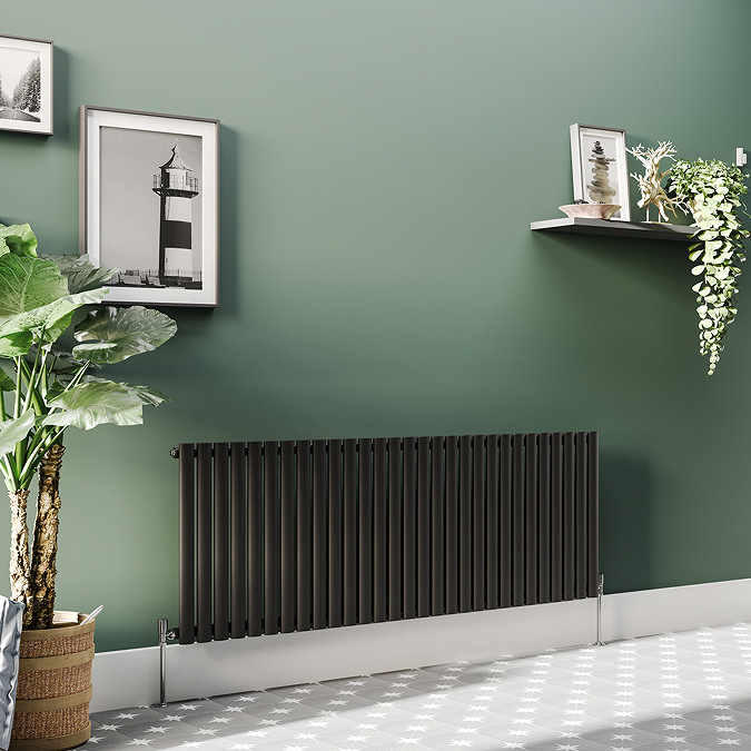 Metro Horizontal Radiator - Matt Black - Single Panel (600mm High) 1711mm Wide