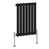 Metro Horizontal Radiator - Matt Black - Single Panel (600mm High) 413mm Wide