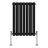 Metro Horizontal Radiator - Matt Black - Single Panel (600mm High) 413mm Wide