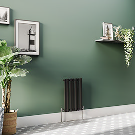 Metro Horizontal Radiator - Matt Black - Single Panel (600mm High) 413mm Wide