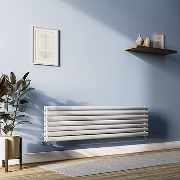 Metro Horizontal Radiator - White - Double Panel (1600mm Wide) 413mm High