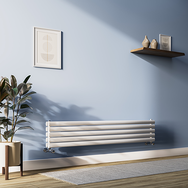Metro Horizontal Radiator - White - Double Panel (1600mm Wide) 413mm High