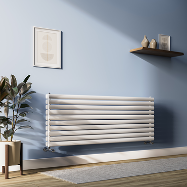 Metro Horizontal Radiator - White - Double Panel (1600mm Wide) 413mm High