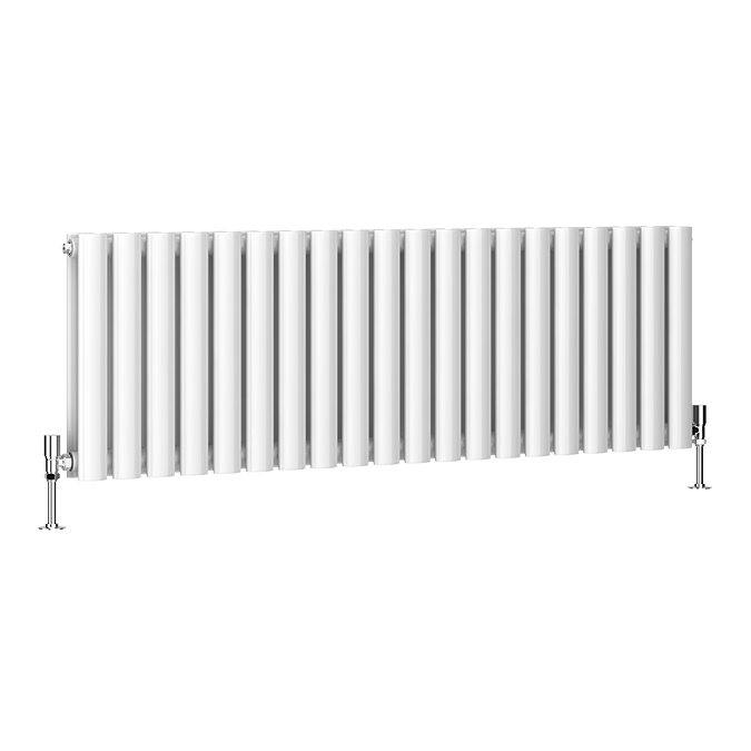 Metro Horizontal Radiator - White - Double Panel (400mm High) 1180mm Wide