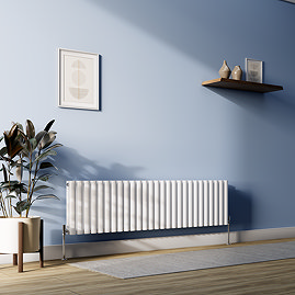 Metro Horizontal Radiator - White - Double Panel (400mm High) 1593mm Wide