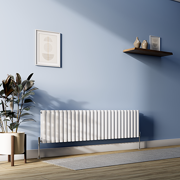 Metro Horizontal Radiator - White - Double Panel (400x1593mm)