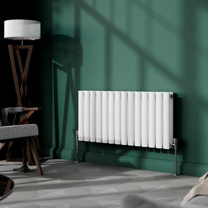 Metro Horizontal Radiator - White - Double Panel (400mm High) 826mm Wide