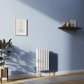 Metro Horizontal Radiator - White - Double Panel (600mm High) 413mm Wide